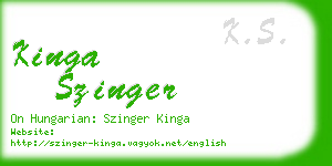 kinga szinger business card